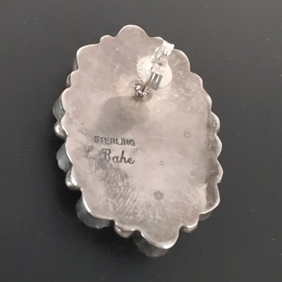 L. Bahe Native American Sterling Silver Turquoise & Spiny Oyster Signed Earrings - Picture 11 of 16